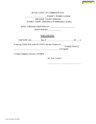 Document preview: Form A-08 Final Decree - Denied - Pennsylvania