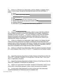 Form A-09 Petition for Adoption of a Foreign Born Child - Pennsylvania, Page 4