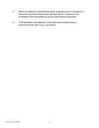Form A-10 Report of the Intermediary in the Adoption of a Foreign Born Child - Pennsylvania, Page 3
