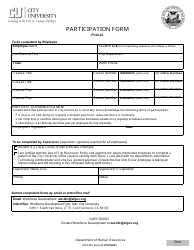 Document preview: City University Participation Form - City and County of San Francisco, California