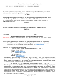Form B Volunteer Advisory Board Application - Volusia County, Florida, Page 5