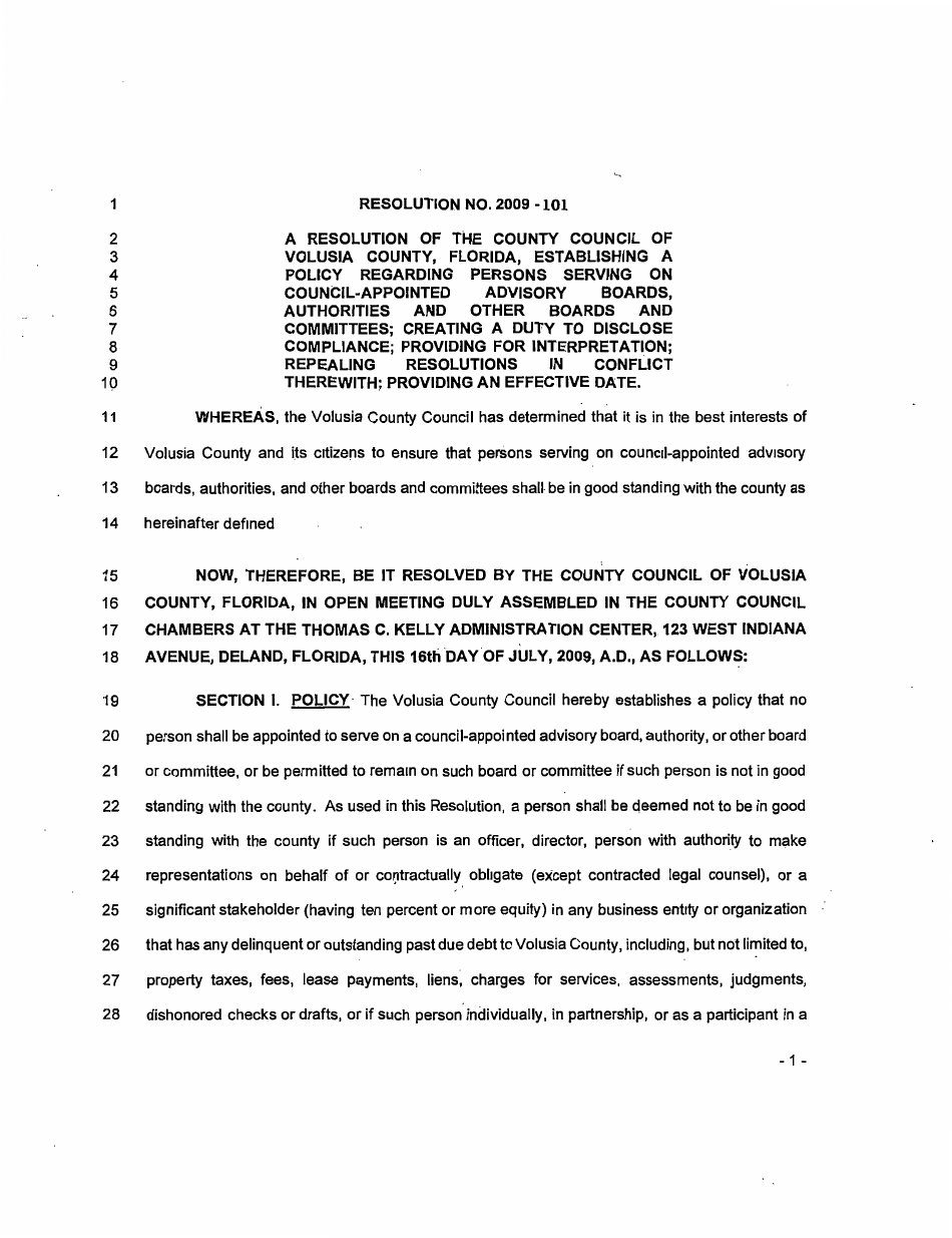 Form B Volunteer Advisory Board Application - Volusia County, Florida, Page 6