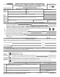 Document preview: IRS Formulario 2350(SP) Solicitud De Prorroga Para Presentar La Declaracion Del Impuesto Sobre El Ingreso Personal De Los Estados Unidos (Spanish), 2022