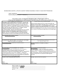 Document preview: Managing Agent or Payee Agent Form - Housing Choice Voucher Program - City of Parma, Ohio
