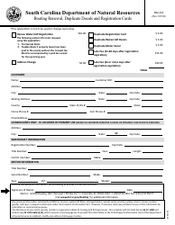 Document preview: Form BM-402 Boating Renewal, Duplicate Decals and Registration Cards - South Carolina