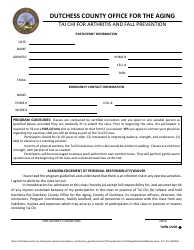 Tai Chi for Arthritis and Fall Prevention Application and Release - Dutchess County, New York, Page 2