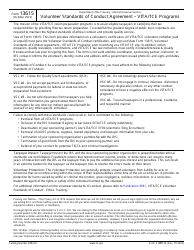 IRS Form 13615 Volunteer Standards of Conduct Agreement - Vita/Tce Programs