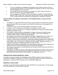 Instructions for Form DHCS3096 Medi-Cal Cost Report - Change in Scope-Of-Service Rquest (Csosr) Freestanding Federally Qualified Health Center (Fqhc)/Rural Health Center (Rhc) Prospective Payment System (Pps) - California, Page 2