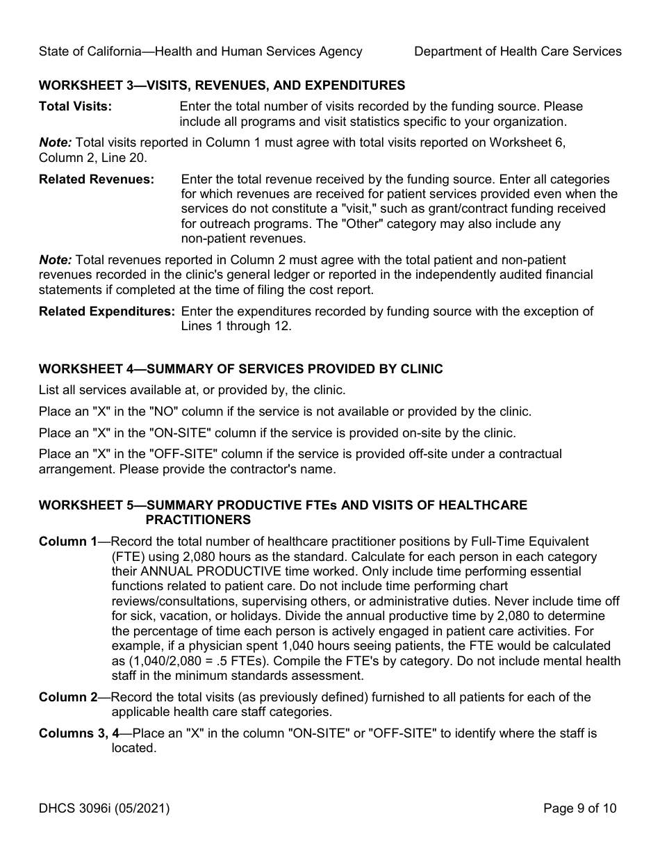 Download Instructions for Form DHCS3096 MediCal Cost Report Change