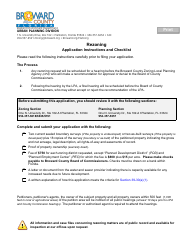 Document preview: Application for Rezoning - Broward County, Florida