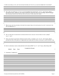 Housing Discrimination Complaint Questionnaire - Broward County, Florida, Page 3