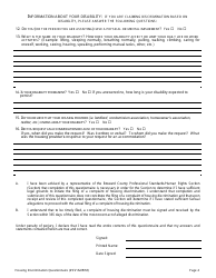 Housing Discrimination Complaint Questionnaire - Broward County, Florida, Page 4