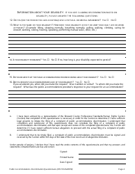 Public Accommodations Discrimination Complaint Questionnaire - Broward County, Florida, Page 4