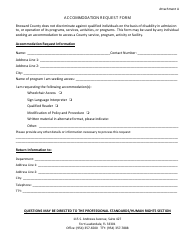 Document preview: Attachment A Accommodation Request Form - Broward County, Florida