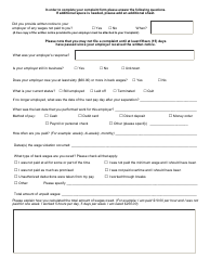 Wage Recovery Complaint Form - Broward County, Florida, Page 2
