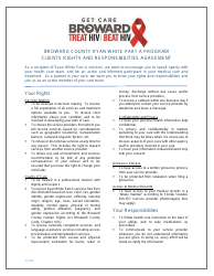 Document preview: Clients Rights and Responsibilities Agreement - Broward County Ryan White Part a Program - Broward County, Florida (English/Spanish/Haitian Creole)