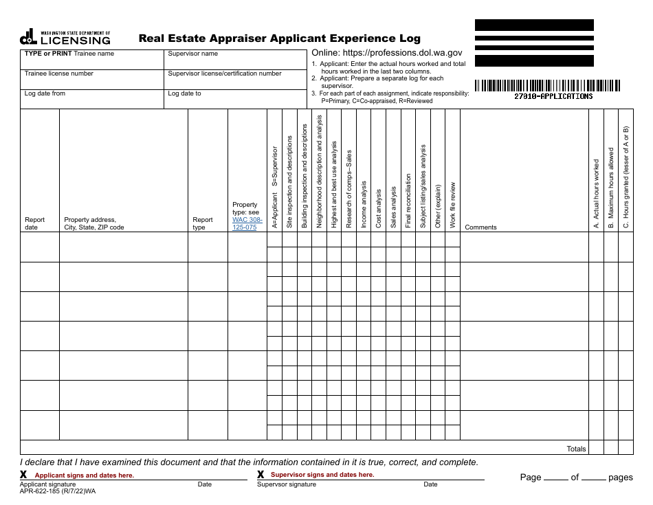 Form APR622185 Download Fillable PDF or Fill Online Real Estate