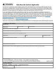Form DSC-425-001 Data Records Contract Application - Washington