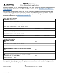 Document preview: Form DSC-425-016 Sr22/26 Insurance Batch Submittals Application - Washington