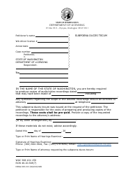 Document preview: Form HRNG-525-013 Subpoena Duces Tecum - Washington