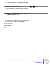 Questionnaire #2 - Pressure Relief Mattress - Colorado, Page 2