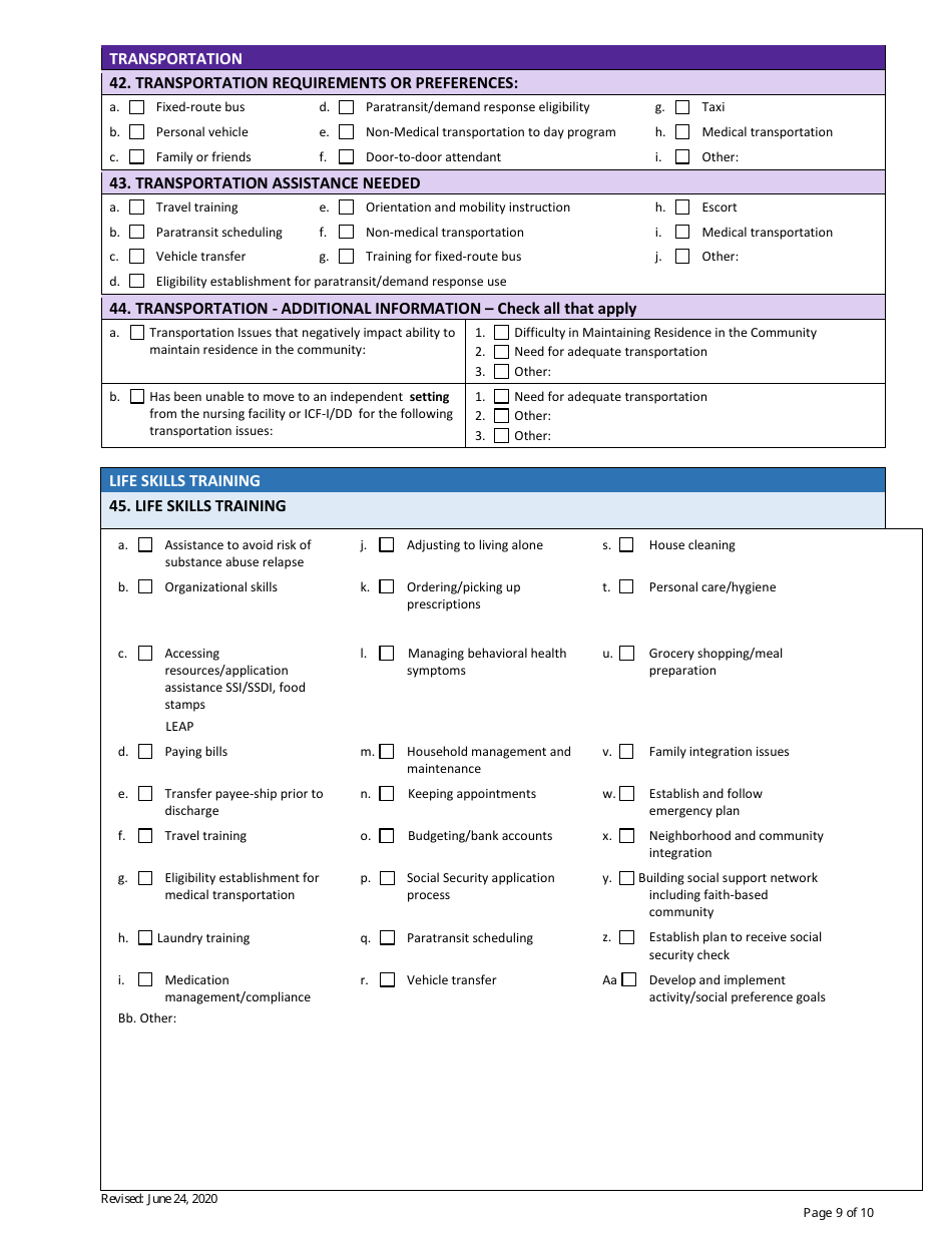 Community Needs  Preferences Assessment - Targeted Case Management - Transition Coordination (Tcm-Tc) - Colorado, Page 10