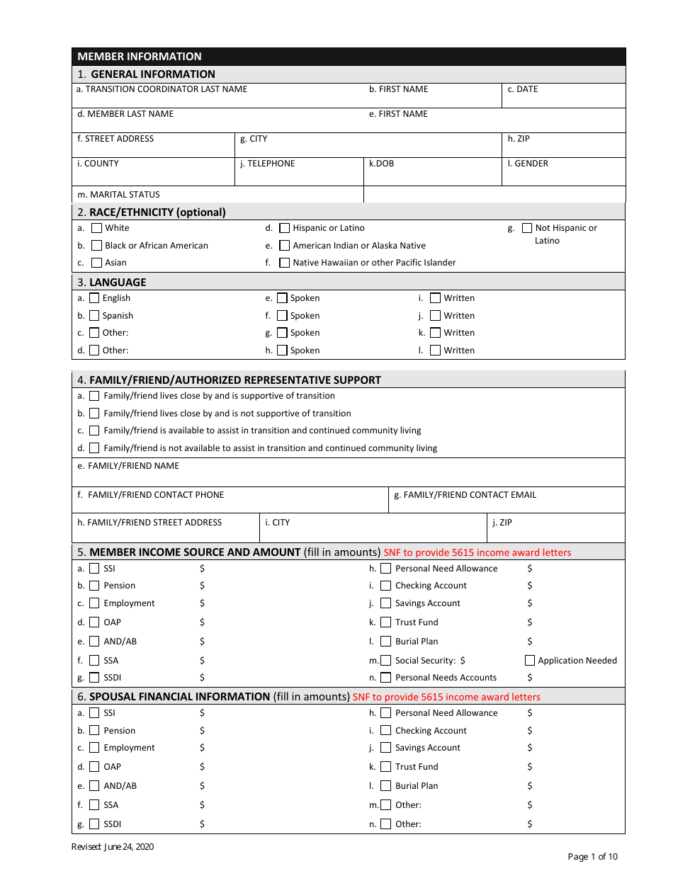 Community Needs  Preferences Assessment - Targeted Case Management - Transition Coordination (Tcm-Tc) - Colorado, Page 2