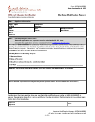 Form ECER1 Hardship Modification Request - South Dakota