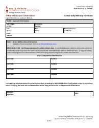 Form ECER2 Active Duty Military Extension - South Dakota