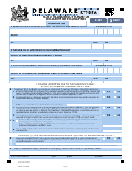 Form RTT-BPA State of Delaware Realty Transfer Tax Declaration for Building Permit - Delaware