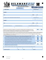 Form RTT-COO Realty Transfer Tax Declaration for Certificate of Compliance or Occupancy - Delaware