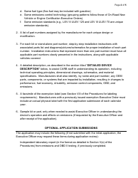 Exemption Application - Category VII - Pre-catalyst Exhaust Components - California, Page 2