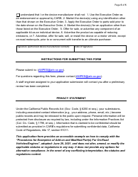 Exemption Application - Category VII - Pre-catalyst Exhaust Components - California, Page 5