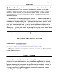 Exemption Application - Category VIII - Other Categorized Parts - California, Page 5