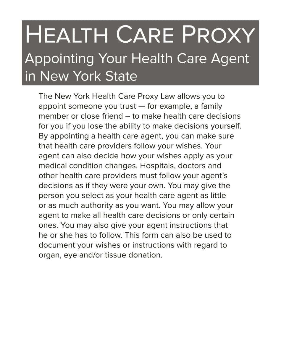 Form 1430 download printable pdf or fill online health care proxy new