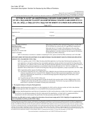 Document preview: Form PTO/SB/445 Petition to Accept an Unintentionally Delayed Claim Under 35 U.s.c. 119(E) (37 Cfr 1.78(C)) and/or to Accept an Unintentionally Delayed Claim Under 35 U.s.c. 120, 121, 365(C), or 386(C) (37 Cfr 1.78(E)) for the Benefit of a Prior-Filed Application