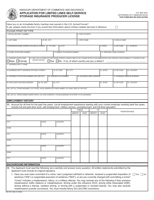 Form MO375-1030  Printable Pdf