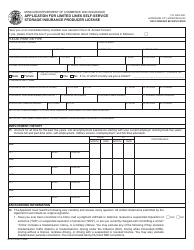 Form MO375-1030 Application for Limited Lines Self-service Storage Insurance Producer License - Missouri