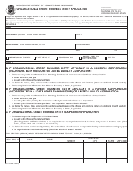 Form MO375-0096 Organizational Credit Business Entity Application - Missouri