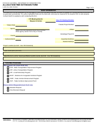 Document preview: Form LAPG25-A Allocation/Time Extension Form - California