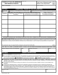 Document preview: Form DC-CR22 Tender of Plea or Admission and Waiver of Rights - Massachusetts
