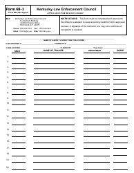 Form 68-1 Application for Training Credit - Multiple Pages - Kentucky