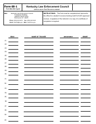 Form 68-1 Application for Training Credit - Multiple Pages - Kentucky, Page 2