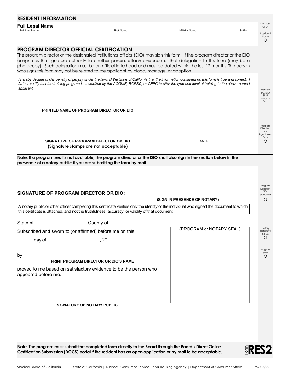 Form RES Research During Training Questionnaire - California, Page 2