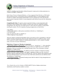 Housing Questionnaire - Indiana Education for Homeless Children &amp; Youth (Inehcy) Mckinney-Vento Homeless Education Program - Indiana, Page 4