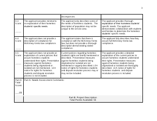 Peer Reviewer Scoring Rubric for the Mckinney Vento Grant - Indiana, Page 3