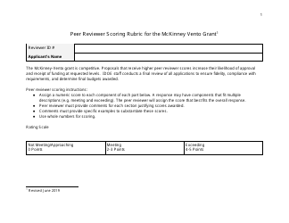 Document preview: Peer Reviewer Scoring Rubric for the Mckinney Vento Grant - Indiana