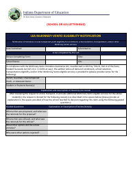 Document preview: Lea Mckinney-Vento Eligibility Notification - Indiana