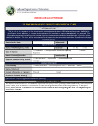 Document preview: Lea Mckinney-Vento Dispute Resolution Form - Indiana