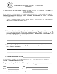 Orden De Embargo De Una Sentencia (Embargo De Sueldos, Ingresos, Salarios, Comisiones Y Pensiones) - Washington, D.C. (Spanish), Page 2